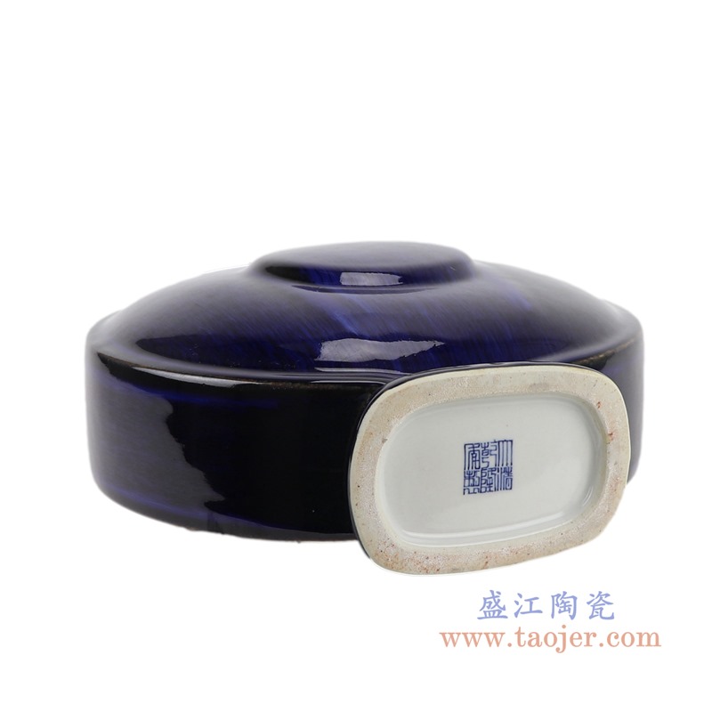 颜色釉黑色圆口抱月瓶;产品编号：RZGY06-A       产品尺寸(单位cm):  高：35.5直径：25口径：底径：11.5重量：3.3KG