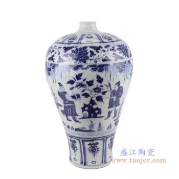 RZKR37-A  仿古元青花八宝人物梅瓶     高：43.5直径：26.5口径：底径：14重量：5.35KG