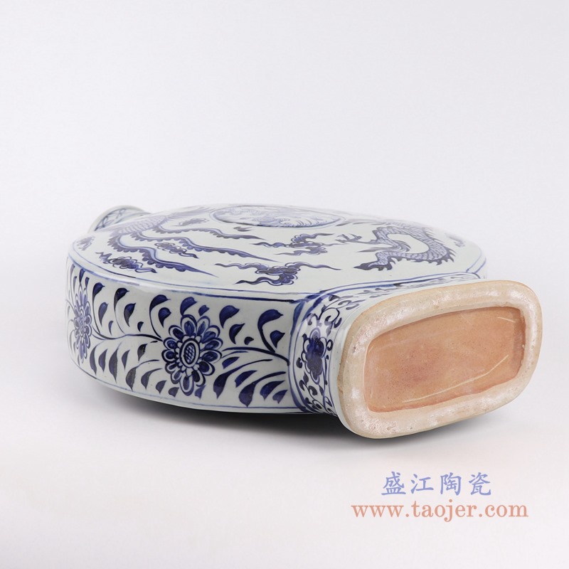 仿古元青花龙凤呈祥抱月瓶;产品编号：RZKR40       产品尺寸(单位cm):  高：47直径：34.5口径：底径：18.7重量：6.05KG