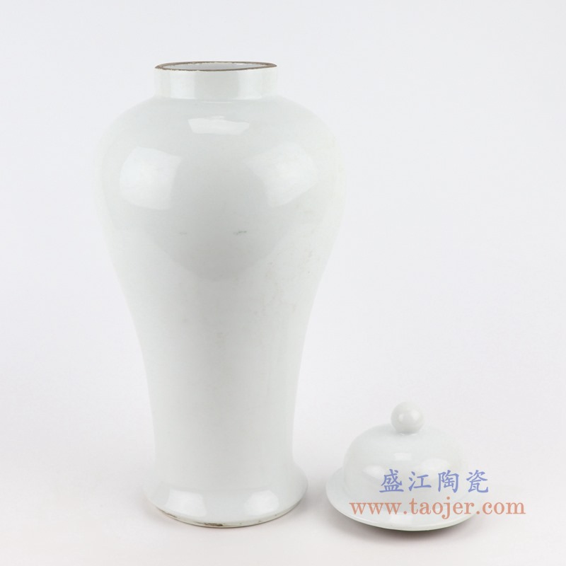 青花纯白色将军罐;产品编号：RZSC29       产品尺寸(单位cm):  高：45直径：20口径：底径：12.7重量：2.9KG
