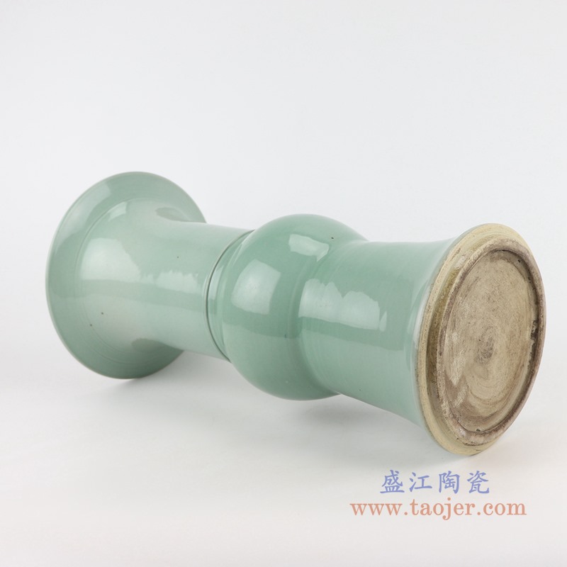 颜色釉影青花菇花觚;产品编号：RZSC39       产品尺寸(单位cm):  高：41.5直径：20.2口径：底径：14.2重量：3.45KG