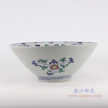 RZSZ05-F   仿古彩色古彩五彩龙凤呈祥龙凤纹斗笠碗大碗     高：14直径：31口径：底径：12重量：2KG