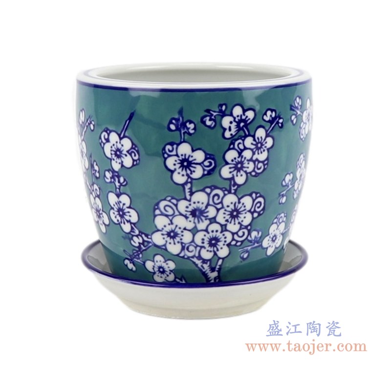 RZTO13-D 蓝底白梅花花盆4件套; 带底托尺寸小号h12.5w12.3k12.3b8.5kg0.75中号h17w15.5k15.5b11.3kg1.2大号h19.3w20k20b14.3kg2特大号h22.4w25k25b18.5kg3.2