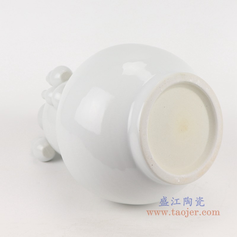 白色纯白多宝多葫芦花瓶;产品编号：RZMS21-B       产品尺寸(单位cm):  高：38.5直径：23口径：底径：14重量：4KG