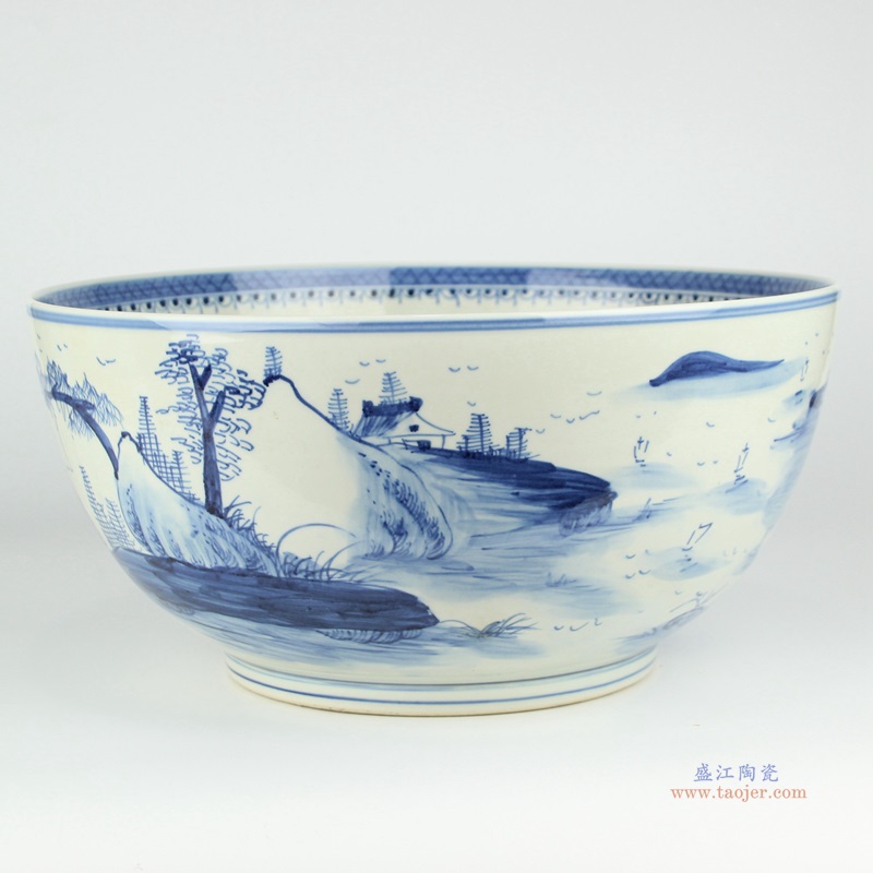 青花山水大碗;产品编号：RZFH07-D       产品尺寸(单位cm):  高：20直径：40口径：底径：重量：KG