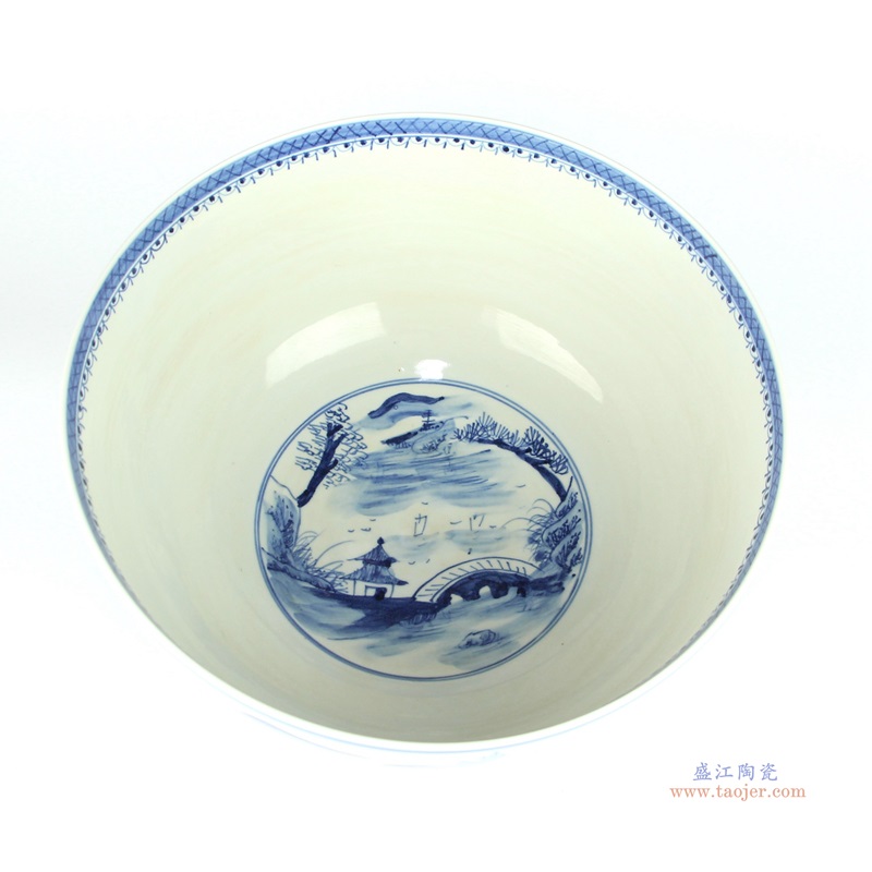 青花山水大碗;产品编号：RZFH07-D       产品尺寸(单位cm):  高：20直径：40口径：底径：重量：KG