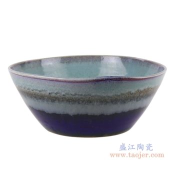 RZTZ04-S    窑变颜色釉浅蓝异形水浅小号      高：11.3直径：28口径：底径：15.7重量：1.7KG