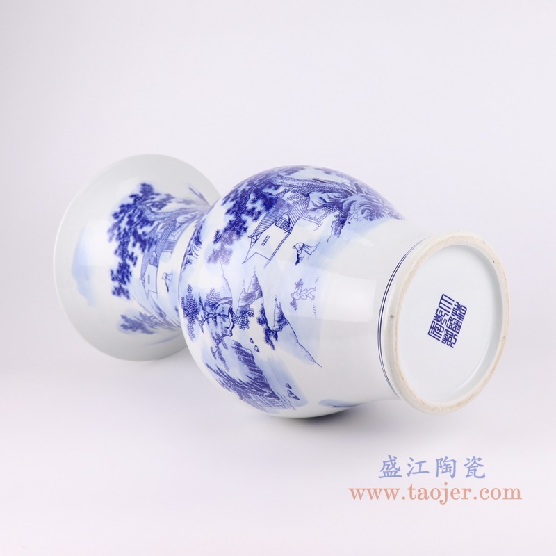 青花山水花菇大号;产品编号：RYCI43-B-L       产品尺寸(单位cm):  高：46直径：24口径：底径：14.7重量：5.15KG