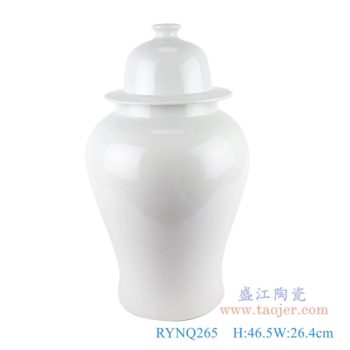 RYNQ265   纯白色将军罐      高：46.5直径：26.4口径：底径：18.5重量：6.4KG