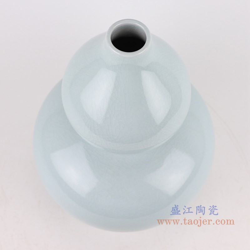 影青裂纹釉开片葫芦瓶;产品编号:RZJX05-C 产品尺寸(单位cm): 高:29.7直径:19.7口径:底径:11.8重量:2KG