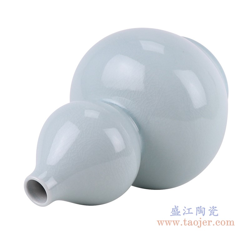 影青裂纹釉开片葫芦瓶;产品编号:RZJX05-C 产品尺寸(单位cm): 高:29.7直径:19.7口径:底径:11.8重量:2KG