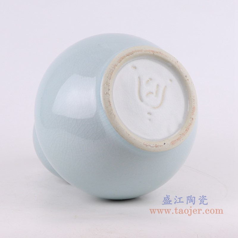 影青裂纹釉开片葫芦瓶;产品编号:RZJX05-C 产品尺寸(单位cm): 高:29.7直径:19.7口径:底径:11.8重量:2KG