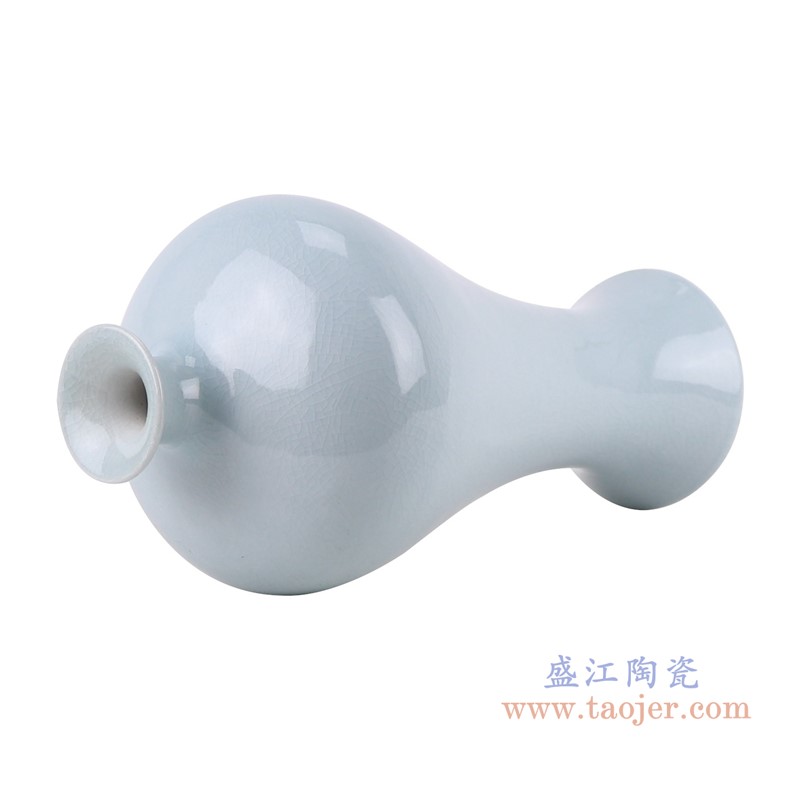 影青裂纹釉开片梅瓶;产品编号:RZJX06 产品尺寸(单位cm): 高:34.4直径:16.5口径:底径:11.6重量:2.05KG