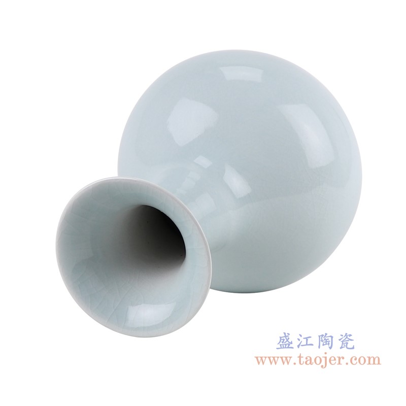影青裂纹釉开片赏瓶;产品编号:RZJX10 产品尺寸(单位cm): 高:30.6直径:19.6口径:底径:10.9重量:1.8KG