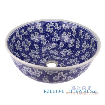 RZLE10-E    青花冰梅台盆     高：16直径：41.5口径：底径：21重量：6KG