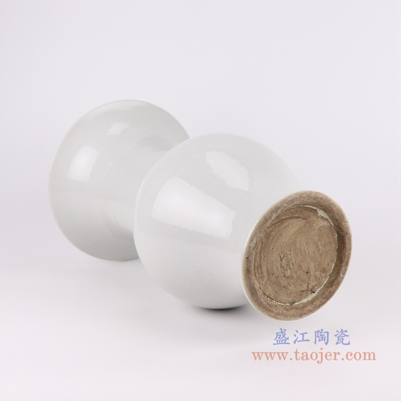 颜色釉纯白色花菇;产品编号：RZPI64       产品尺寸(单位cm):  高：39直径：21.4口径：底径：12.2重量：3KG