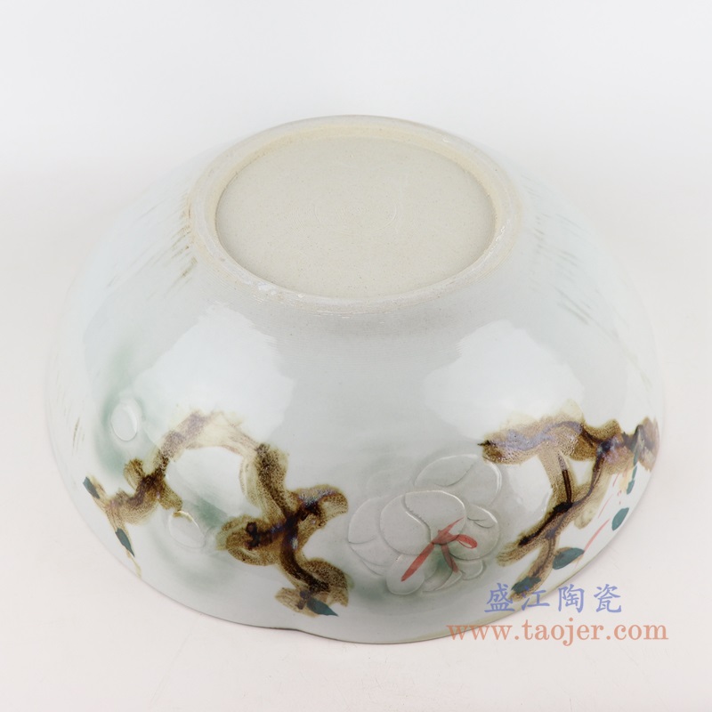 窑变玉兰花异形水浅中号;产品编号：RZTZ03-M       产品尺寸(单位cm):  高：14直径：41.3口径：底径：19重量：4.5KG