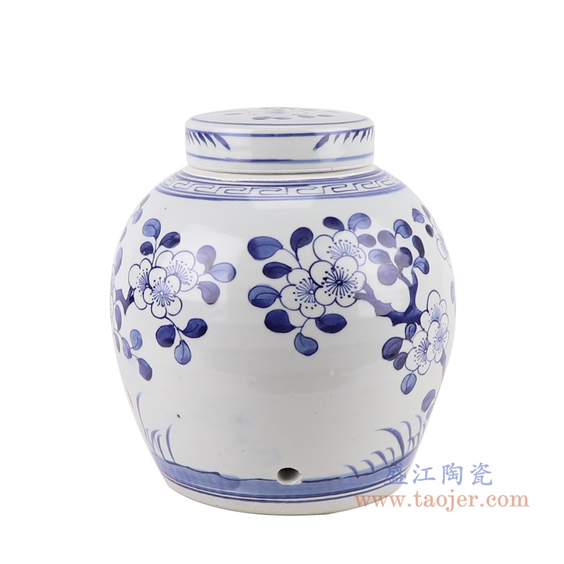 青花梅花眀罐灯具;产品编号：RZMV36-A-DS       产品尺寸(单位cm):  高：24.5直径：24.3口径：底径：17.6重量：4.6KG