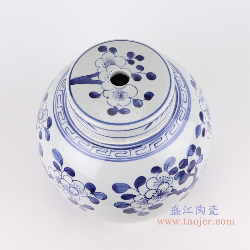 青花梅花眀罐灯具;产品编号：RZMV36-A-DS       产品尺寸(单位cm):  高：24.5直径：24.3口径：底径：17.6重量：4.6KG