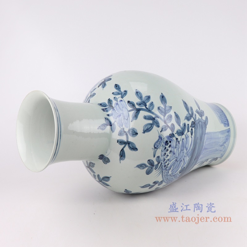 青花锦鸡花鸟花瓶;产品编号：RZSX54       产品尺寸(单位cm):  高：50直径：26口径：底径：15.5重量：6.5KG