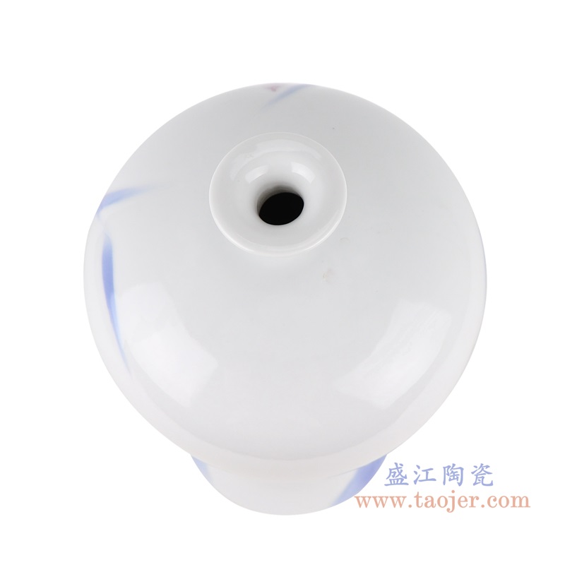 青花釉里红荷花梅瓶;产品编号：RZUC01       产品尺寸(单位cm):  高：29直径：16.5口径：底径：10.5重量：2KG