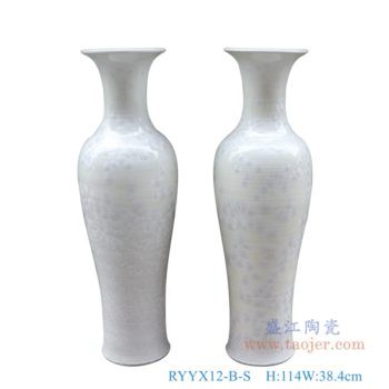 RYYX12-B-S    结晶釉白色观音大花瓶     高114直径38.4口径底径25.6重量KG