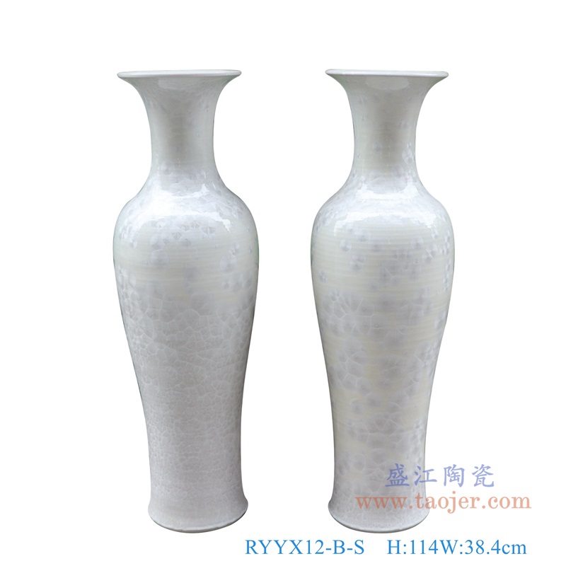 结晶釉白色观音大花瓶,产品编号:RYYX12-B-S 产品尺寸(单位cm): 高114直径38.4口径底径25.6重量KG