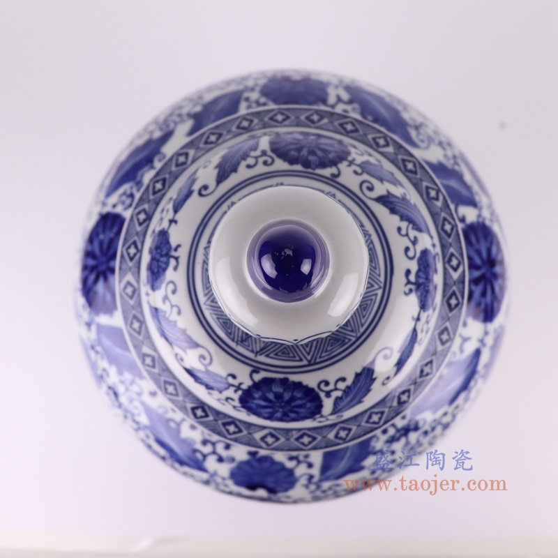 青花缠枝莲将军罐,产品编号:RXAE-FL10-818A 产品尺寸(单位cm): 高51.5直径26.5口径底径12重量3.1KG