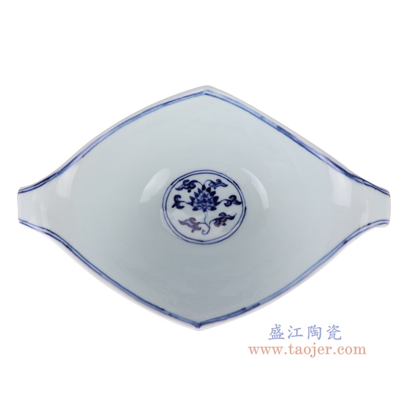 青花龙纹菱形碗,产品编号:RXAG02 产品尺寸(单位cm): 高9.6直径28.2口径底径8.5重量0.8KG