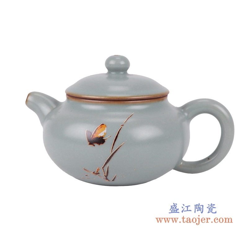 莺歌燕舞汝窑茶具,产品编号:RYGJ03 产品尺寸(单位cm): 高直径口径底径重量KG