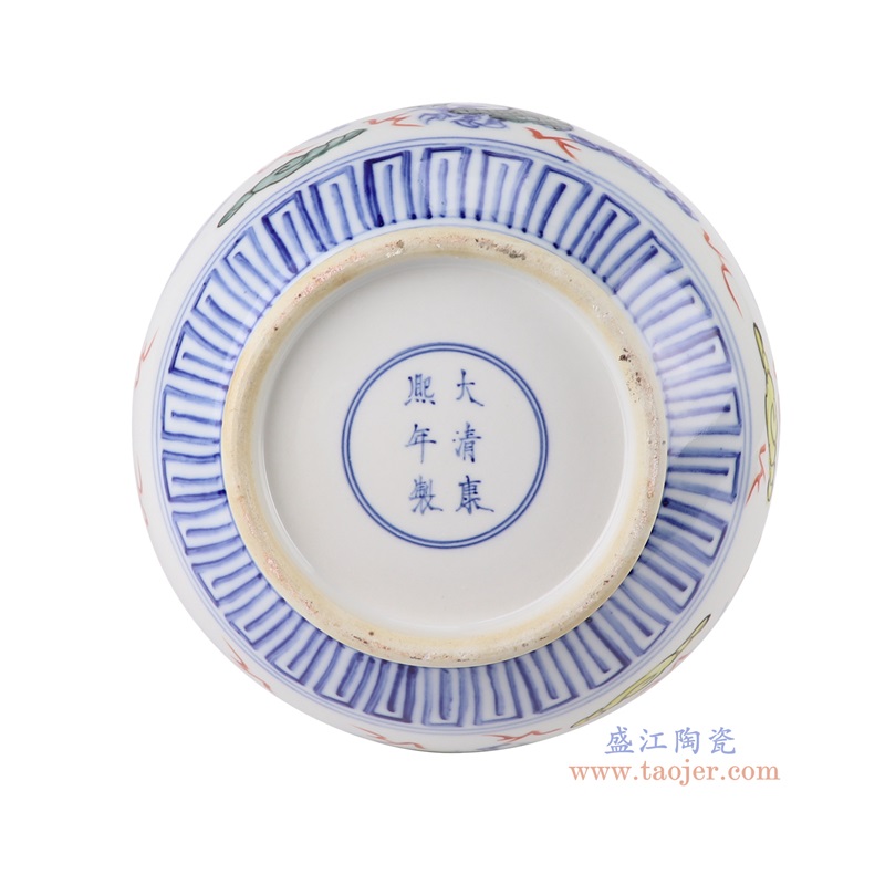 五彩鹿耳龙纹福桶瓶,产品编号:RZHD07 产品尺寸(单位cm): 高30.4直径23.5口径底径13.6重量3.1KG
