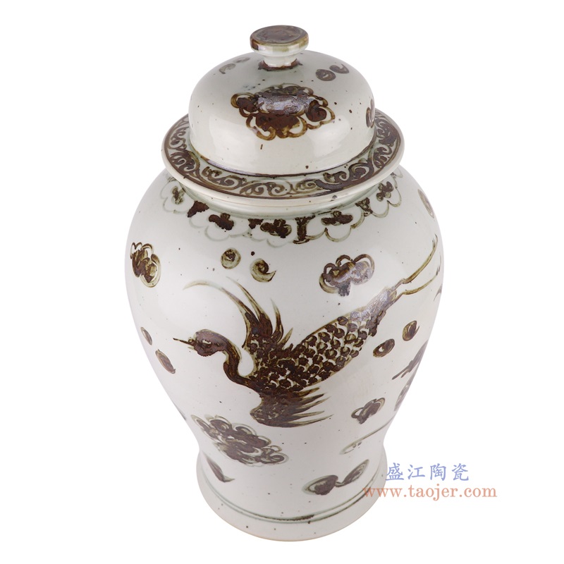 仿古洪武釉里红凤凰将军罐,产品编号:RZOX18-D 产品尺寸(单位cm): 高57直径31口径底径13.2重量11KG