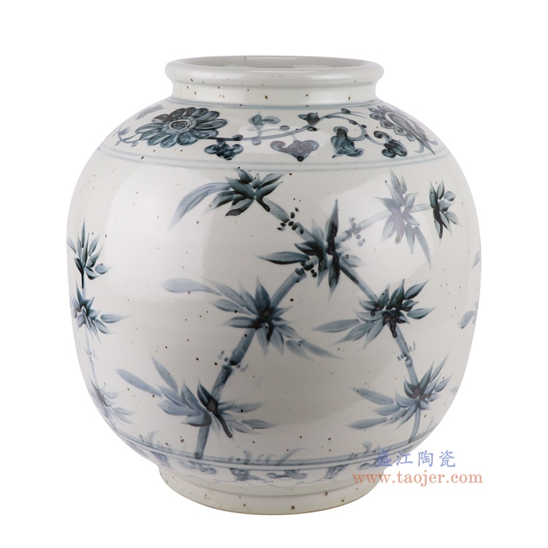 仿古青花太阳花卉坛罐子,产品编号:RZOX21-A 产品尺寸(单位cm): 高38.5直径35.8口径底径20重量10.85KG
