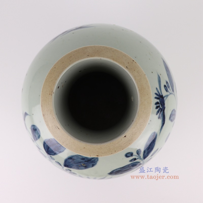 青花太阳花竹纹花瓶,产品编号:RZSX56 产品尺寸(单位cm): 高37直径21.8口径底径12.2重量4.35KG