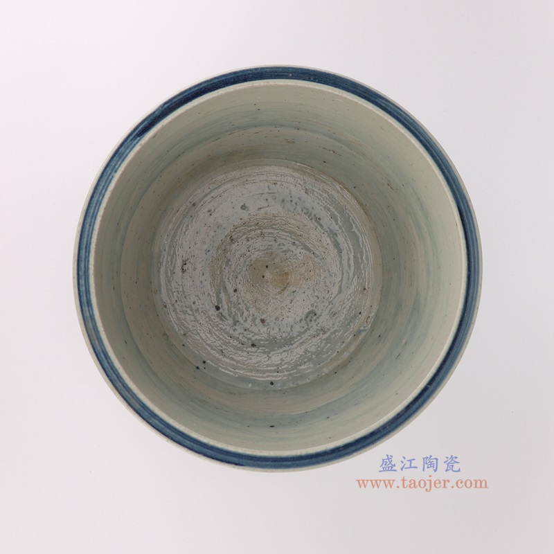 青花几何图形铜钱纹花盆大碗香炉,产品编号:RZSX59 产品尺寸(单位cm): 高16直径28.5口径底径21.5重量3.4KG