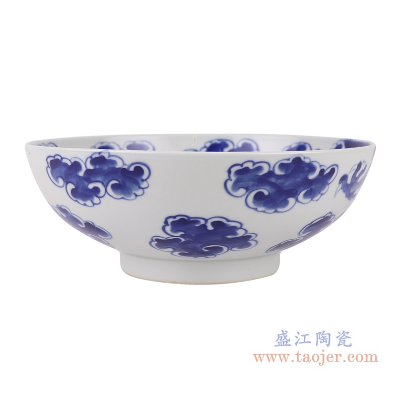 青花云中龙纹碗,产品编号:RZUL11-B 产品尺寸(单位cm): 高8.3直径21.8口径底径重量0.8KG