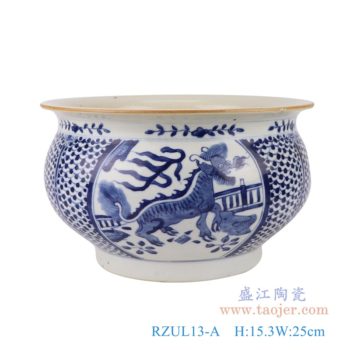 RZUL13-A    青花麒麟纹香炉      高15.3直径25口径底径重量2.3KG