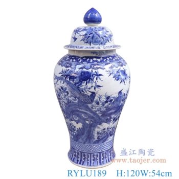 RYLU189   青花花鸟大号将军   高：120直径：54口径：底径：重量：KG