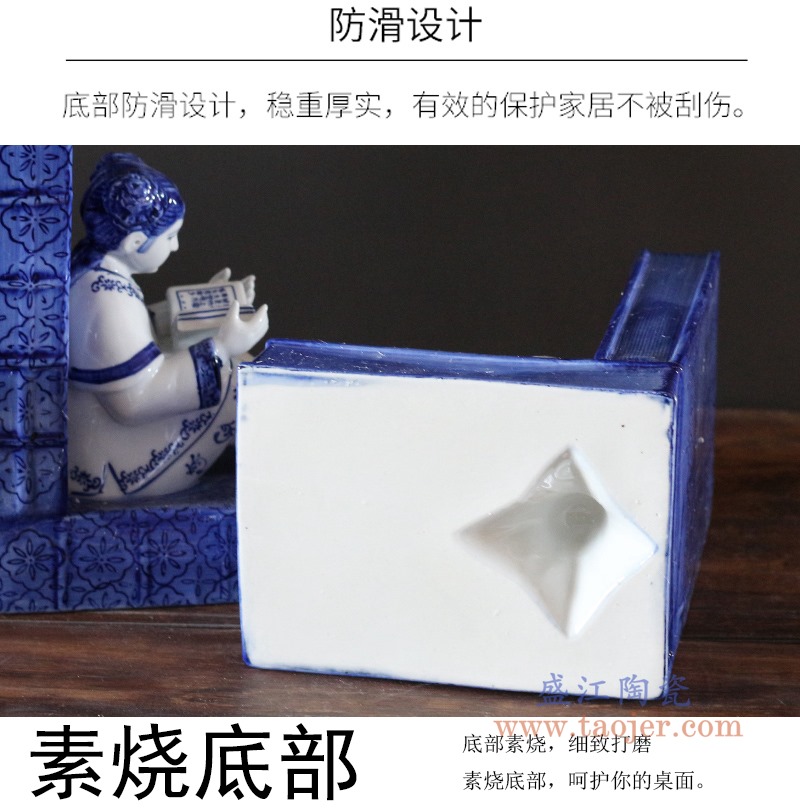 青花雕刻书童三字经靠背小孩娃娃一对;产品编号:RYPU74 产品尺寸(单位cm): 高:23直径:18口径:底径:重量:KG