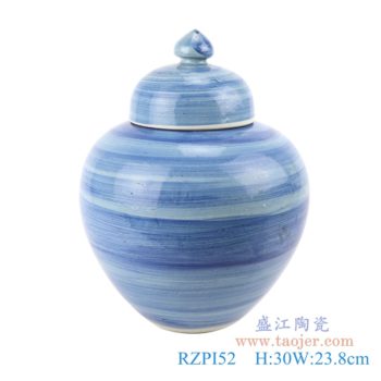 RZPI52    青花条纹将军坛子 高：30直径：23.8口径：10底径：10.5重量：3.2KG