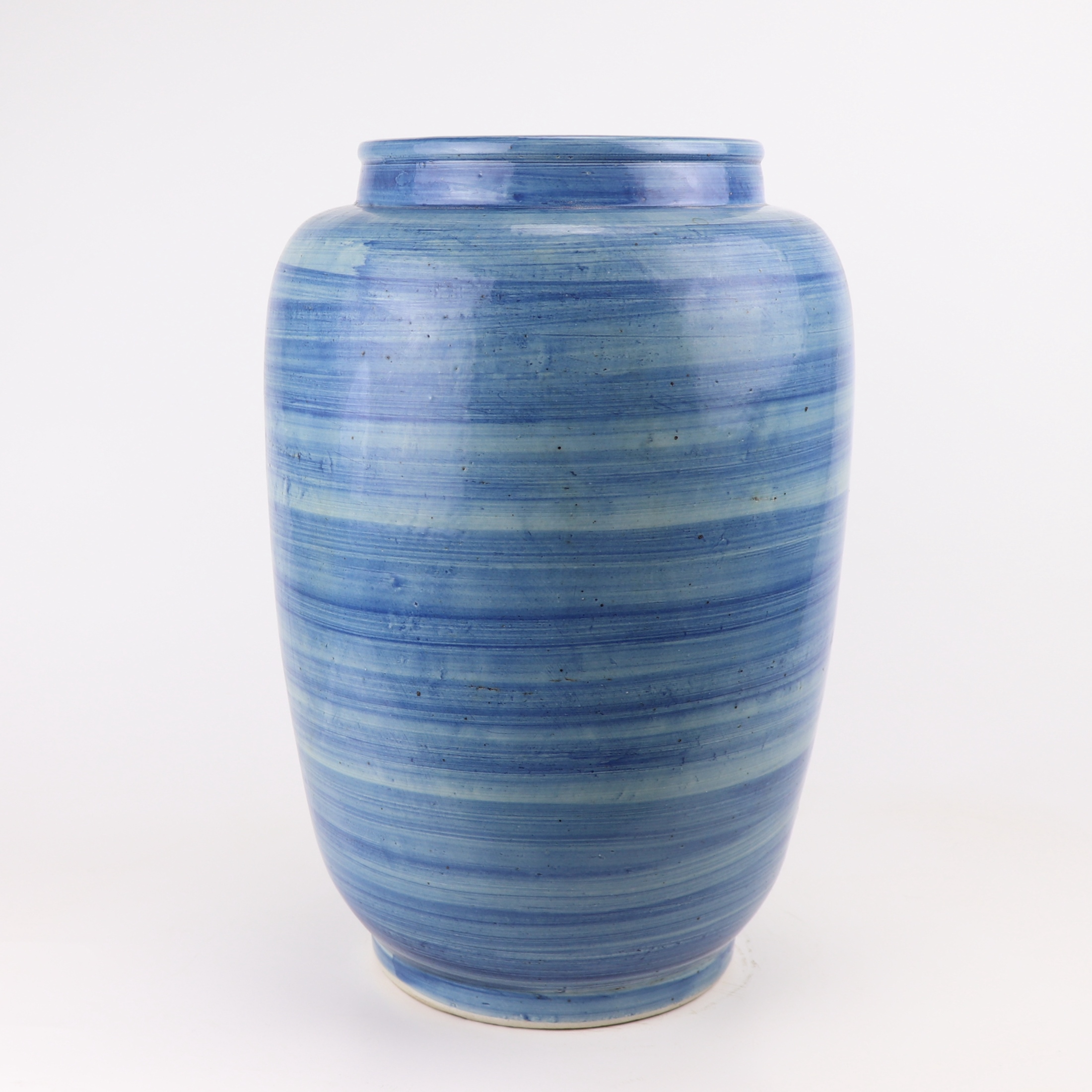 青花条纹直筒瓶大号；产品编号：RZPI61-L       产品尺寸(单位cm):  高：41.2直径：28口径：18.5底径：18重量：6.6KG