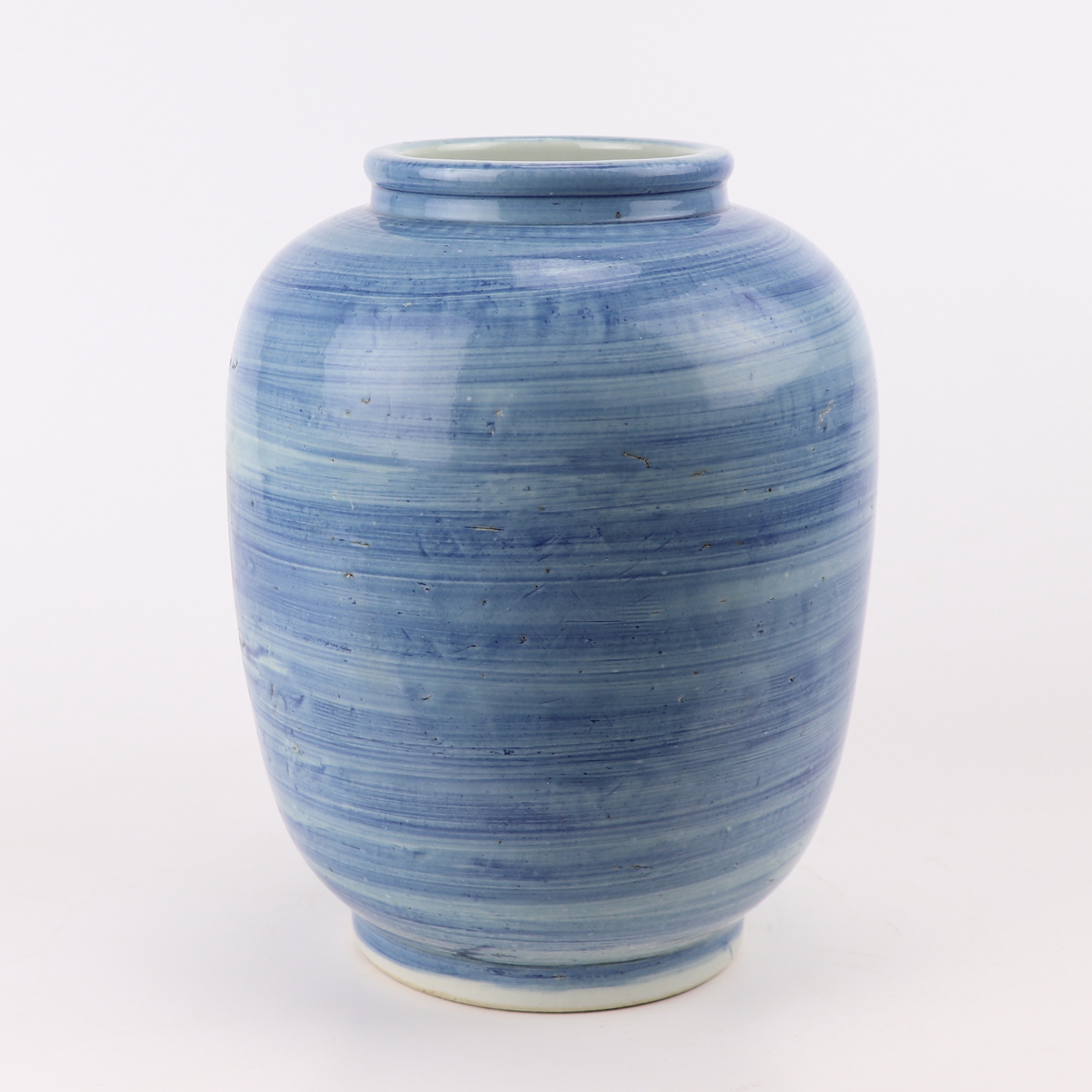 青花条纹直筒瓶小号；产品编号：RZPI61-S       产品尺寸(单位cm):  高：26.5直径：21口径：11.5底径：13重量：3.3KG