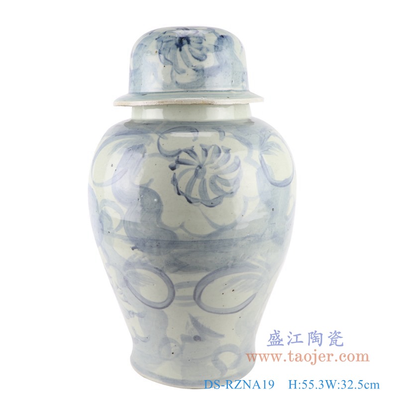 仿古青花写意将军罐灯具;产品编号:DS-RZNA19 产品尺寸(单位cm): 高:55.3直径:32.5口径:17.5底径:21重量:10.4KG