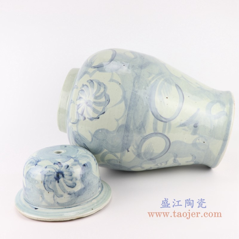 仿古青花写意将军罐灯具;产品编号:DS-RZNA19 产品尺寸(单位cm): 高:55.3直径:32.5口径:17.5底径:21重量:10.4KG