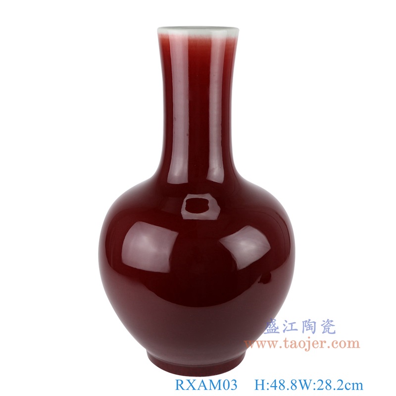 郎红天球瓶,产品编号:RXAM03 产品尺寸(单位cm): 高48.8直径28.2口径底径14.3重量7.4KG