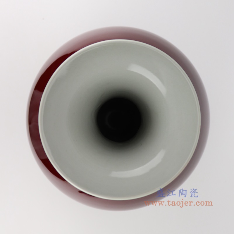 郎红玉壶春瓶,产品编号:RXAM05 产品尺寸(单位cm): 高46.7直径27.1口径底径13.7重量6.85KG