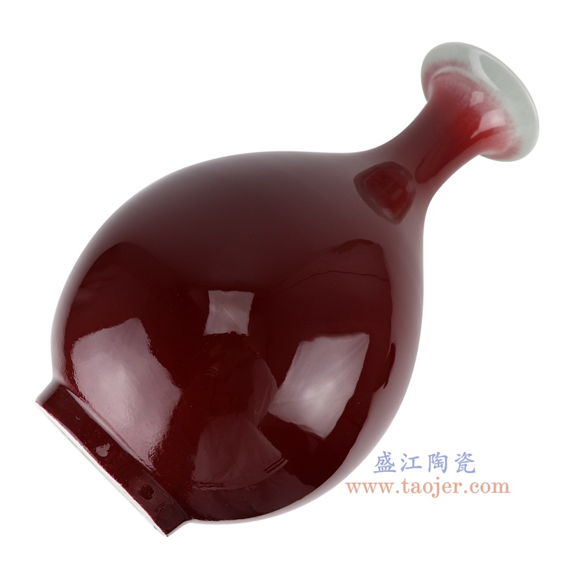 郎红玉壶春瓶,产品编号:RXAM05 产品尺寸(单位cm): 高46.7直径27.1口径底径13.7重量6.85KG