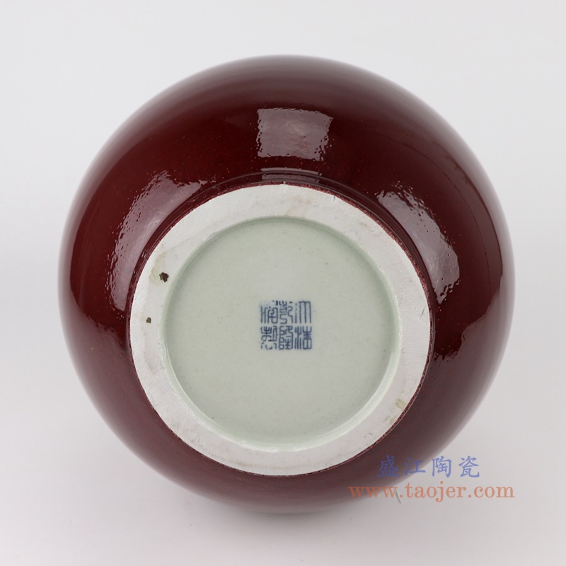 郎红玉壶春瓶,产品编号:RXAM05 产品尺寸(单位cm): 高46.7直径27.1口径底径13.7重量6.85KG