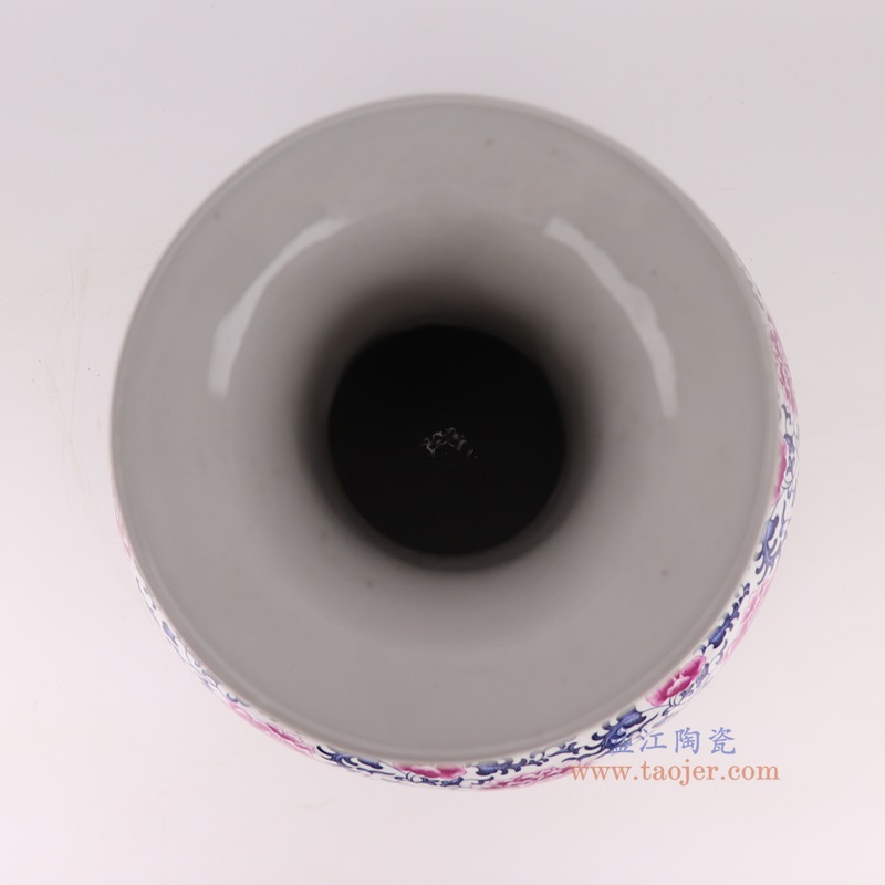 青花釉里红缠枝莲赏瓶,产品编号:RXAQ03-E 产品尺寸(单位cm): 高54.2直径36.3口径底径20.4重量8.65KG
