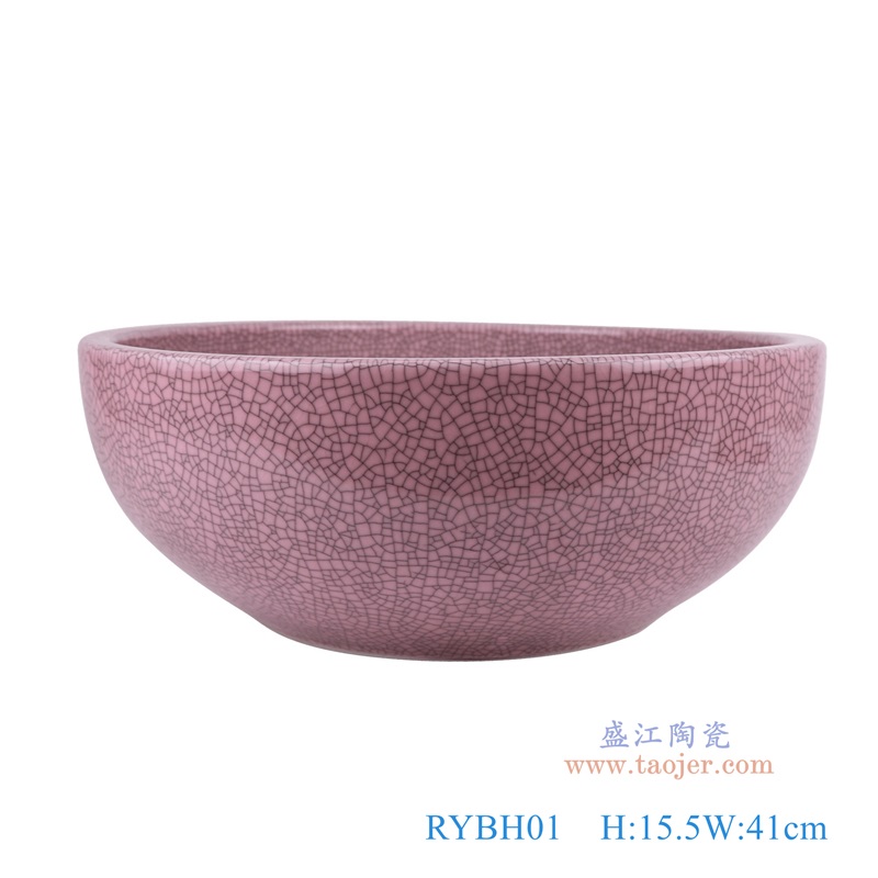 红色开片裂纹釉台盆,产品编号:RYBH01 产品尺寸(单位cm): 高15.5直径41口径底径重量8.45KG